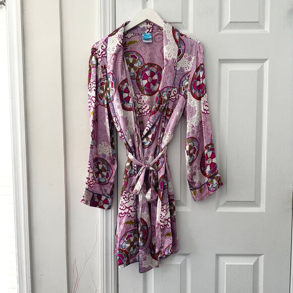 Nick & Nora Silk Purple Eastern Asian Inspired Dragon Chinese New Year Robe S/M - Picture 11 of 11
